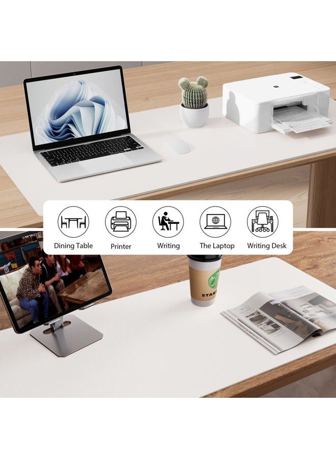 Aothia Leather Desk Pad Protector, Mouse Pad, Office Desk Mat, Non-Slip PU Leather Desk Blotter, Laptop Desk Pad, Waterproof Desk Writing Pad for Office and Home (Off-White,31.5" x 15.7") - Image 5