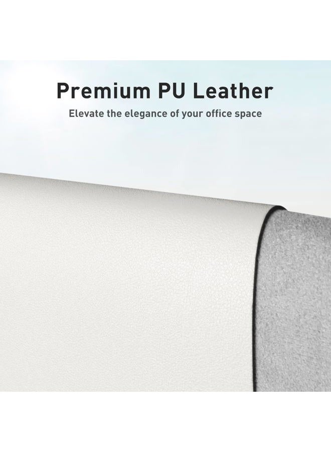 Aothia Leather Desk Pad Protector, Mouse Pad, Office Desk Mat, Non-Slip PU Leather Desk Blotter, Laptop Desk Pad, Waterproof Desk Writing Pad for Office and Home (Off-White,31.5" x 15.7") - Image 2