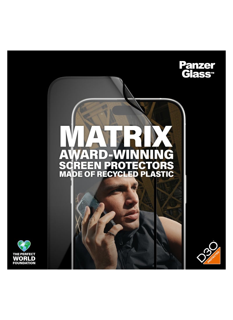 PanzerGlass - PanzerGlass™ Eco-Friendly Matrix Screen Protector for Apple iPhone 15 Pro - Protect, Prolong and Make a Difference - with mounting aid for easy installation - Image 1