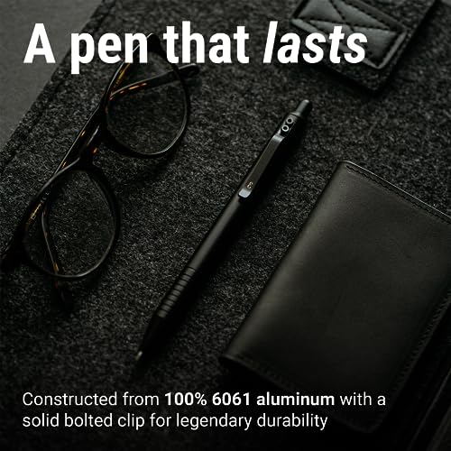 Everyman Grafton Full Click Refillable 0.7mm Gel Ink Pen, Black | Sleek Anodized Aluminum EDC Pen with Deep Grooved Grip | Smooth Writing Pocket Pen for Office, Travel, Gifting & Daily Use - Image 4