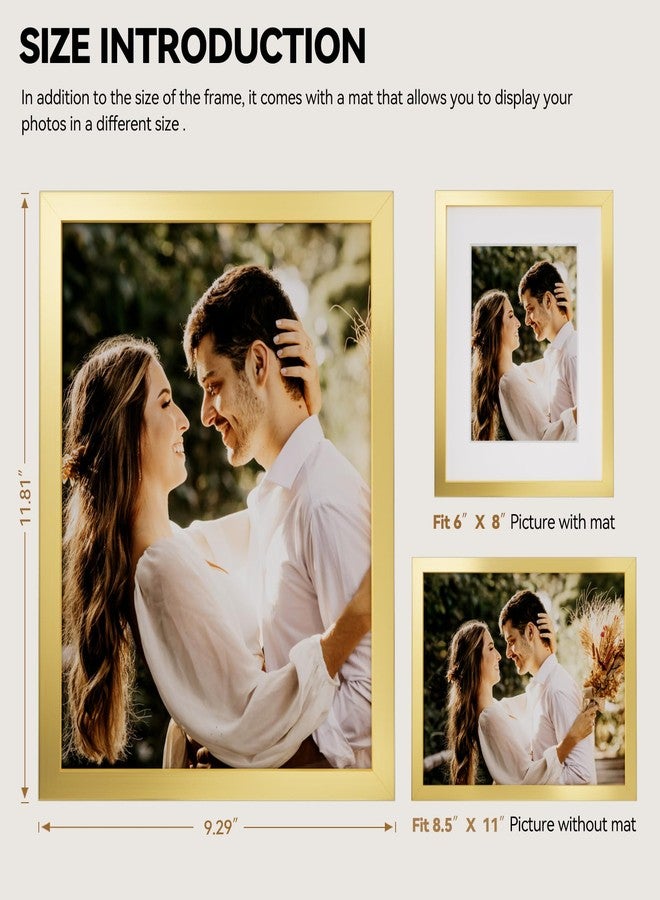 HappyHapi 8.5x11 Picture Frames Gold, 1 Pack Simple Designed Photo Frame for Wall Mount & Table Top Display - Image 4