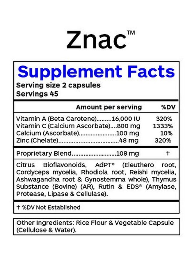 Professional Botanicals - Znac Highly Absorbable Zinc Supplement To Support Immune Function Healthy Metabolism And Prostate Health 90 Vegetarian Capsules - Image 1