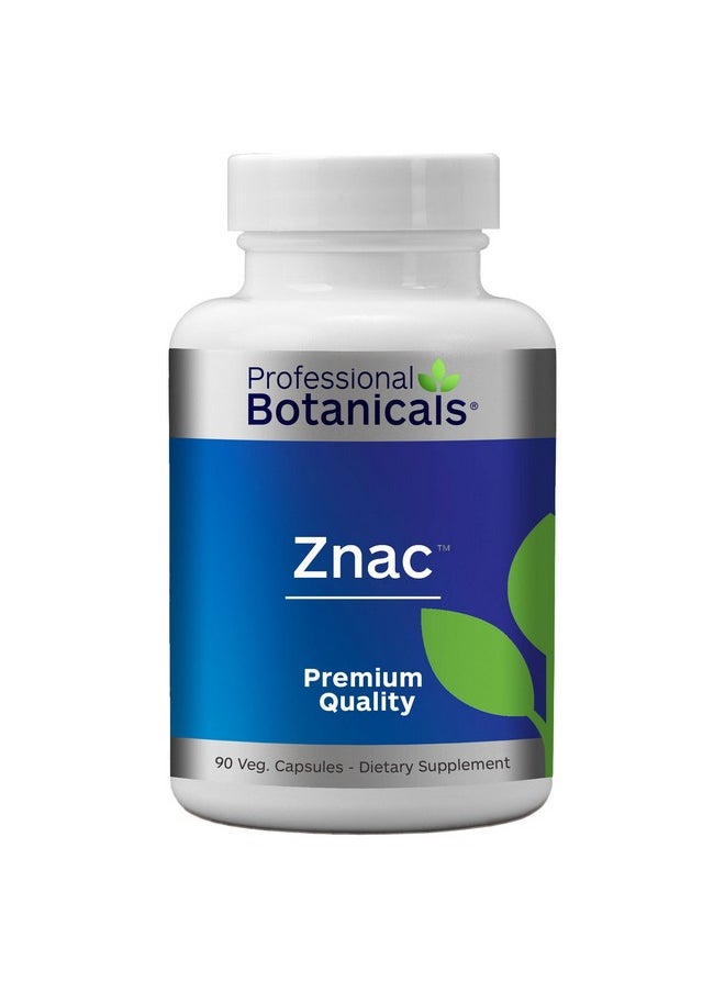 Professional Botanicals - Znac Highly Absorbable Zinc Supplement To Support Immune Function Healthy Metabolism And Prostate Health 90 Vegetarian Capsules - Image 1