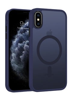 Magnetic Case For iPhone X/Xs Case Compatible with MagSafe Military Grade Protection Shockproof Translucent Matte Case Anti Scratch Shockproof Phone Case (Blue)