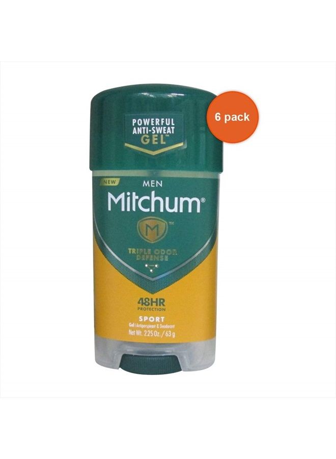 Mitchum Men Gel Antiperspirant Deodorant, Sport, 2.25 Ounce (Pack of 6) - Image 1
