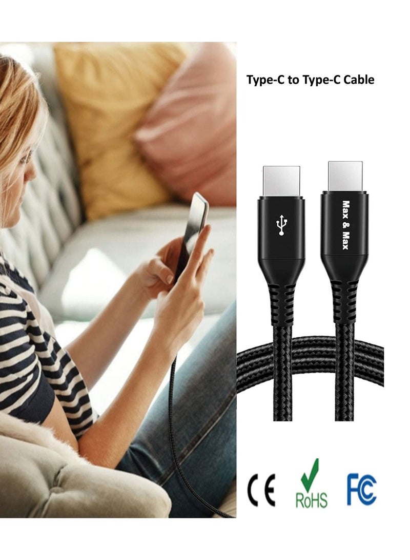ماكس آند ماكس كابل شحن ونقل بيانات سريع من Type-C إلى Type-C PD بطول 2 متر - رأس من سبائك الألومنيوم المتين، متوافق مع MacBook Pro مقاس 14 بوصة/16 ​​بوصة، iPad Mini، Samsung S21/S22/S23 Ultra، Huawei وXiaomi - Image 5