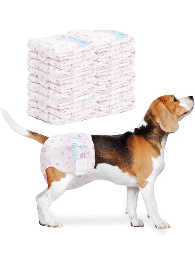 SKY-TOUCH 10 pieces Dog Nappies Female,Disposable Dog Belly Bands for Female Dog,Super Absorbent & 360°Leakage Protection,Preventing Dogs from Marking and Urinating in the Room,M size for 3-7kg,Pink - Image 1