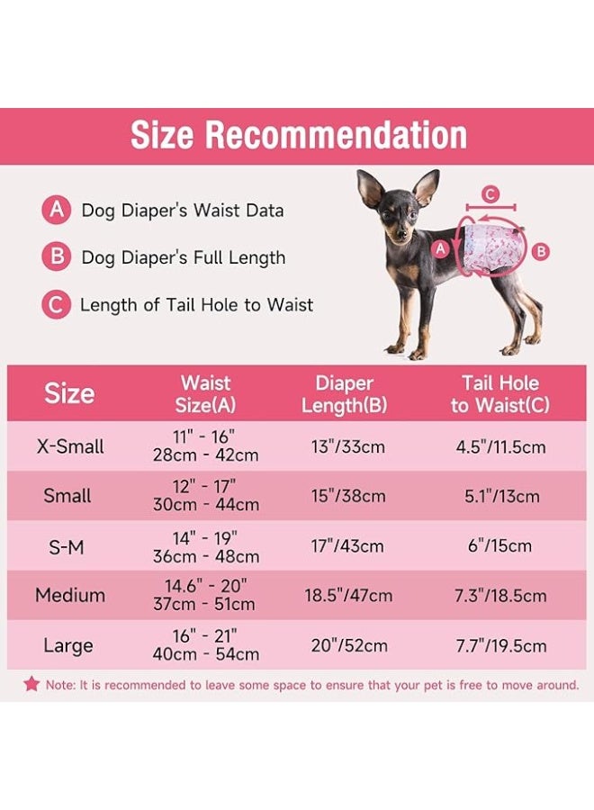 SKY-TOUCH 10 pieces Dog Nappies Female,Disposable Dog Belly Bands for Female Dog,Super Absorbent & 360°Leakage Protection,Preventing Dogs from Marking and Urinating in the Room,M size for 3-7kg,Pink - Image 2