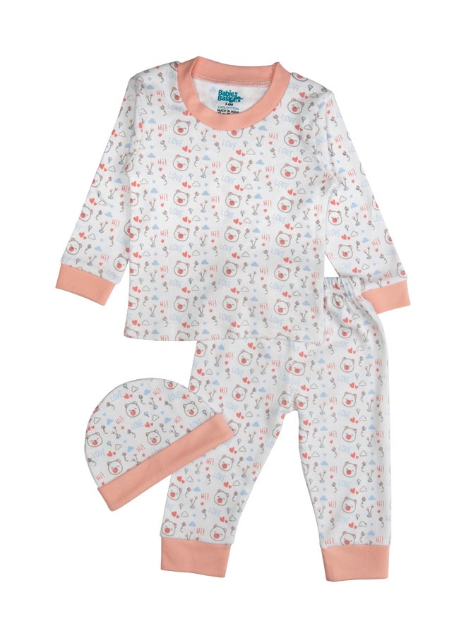Babies Basic 7 Piece Unisex 100% Cotton Gift Set Include Bib, Blanket, Mitten, Cap, Romper, Top And Bottom Set, Pink  - Image 5