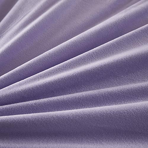 Uhamho Faux Fur Velvet Fluffy Bedding Duvet Cover Set Down Comforter Quilt Cover with Pillow Shams, Ultra Soft Warm (Lilac, Queen) - Image 5