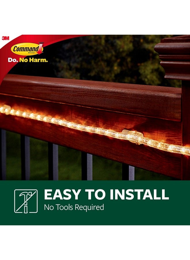 Command Command Outdoor Rope Light Clips, 12 Hooks and 16 Command Strips, Damage Free Hanging Christmas Decorations with Weather Resistant Strips, Wall Clips for Hanging Outdoor Lights and Cable Management  - Image 4
