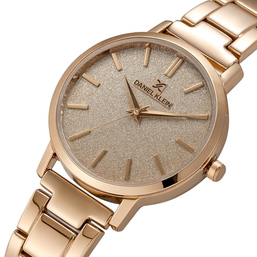 Daniel Klein Analog Glitter Rose Gold Round Dial Water-Resistant Wrist Watch for Women Girls, Ladies - DK11800-4 - Image 3