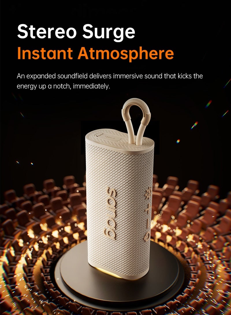 sanag M15 Portable Speaker, Dual 10W Wide Soundstage, Expert-Tuned Bass, 10-Hour All-Day Playback, IPX4 Splashproof, Bluetooth 5.3, Compact Design for Outdoor and Home, White - Image 3