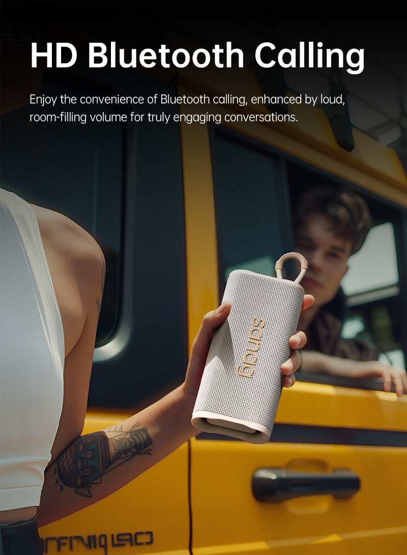 sanag M15 Portable Speaker, Dual 10W Wide Soundstage, Expert-Tuned Bass, 10-Hour All-Day Playback, IPX4 Splashproof, Bluetooth 5.3, Compact Design for Outdoor and Home, White - Image 4