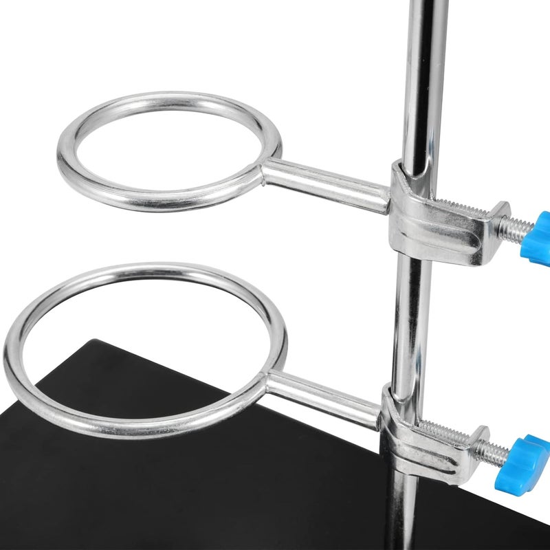 PINGEUI 2 PCS 16 Inch Lab Stand Set, Laboratory Stand Support, Lab Stand and Clamp Set with 4 Retort Rings, 2 Flask Clamp, 2 Burette Clamp for Lab, Scientific Glassware, Labware - Image 3