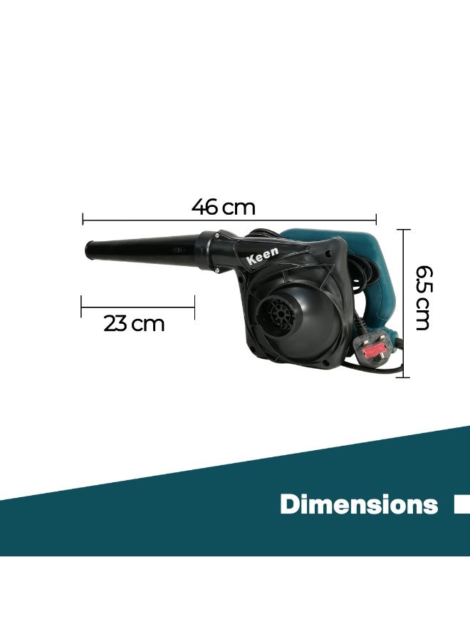 Keen OS-603 750W Electric Air Blower with Dust Blowing Nozzle, Portable High Power Air Blower for Home, Office, Workshop, Computer, Car Interior, Garage, Garden Cleaning, Dust Removal, Lightweight Handheld Cleaning Tool - Image 3