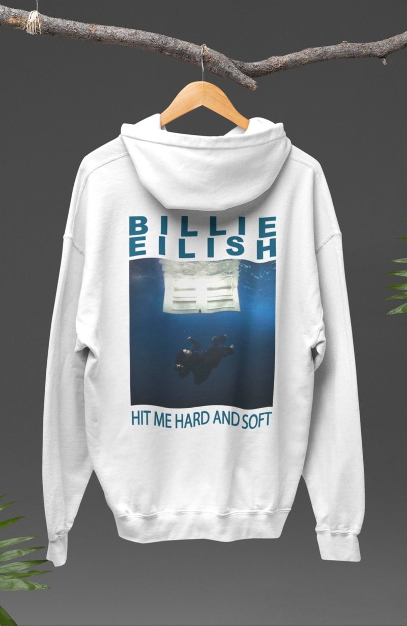 Fuddy Moda Hit Me Hard And Soft Back Printed Hooded Sweatshirt,oversize Billie Eilish Printed Hoodie - Image 5