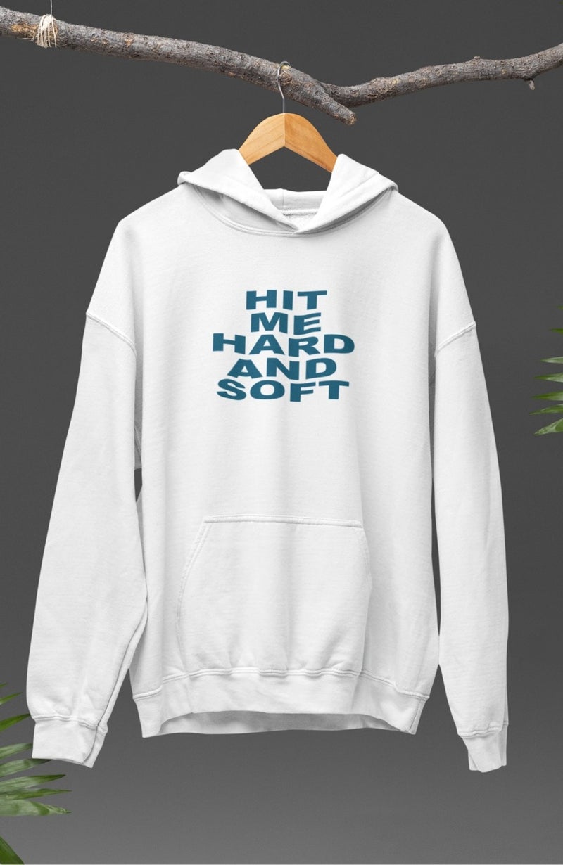 Fuddy Moda Hit Me Hard And Soft Back Printed Hooded Sweatshirt,oversize Billie Eilish Printed Hoodie - Image 4