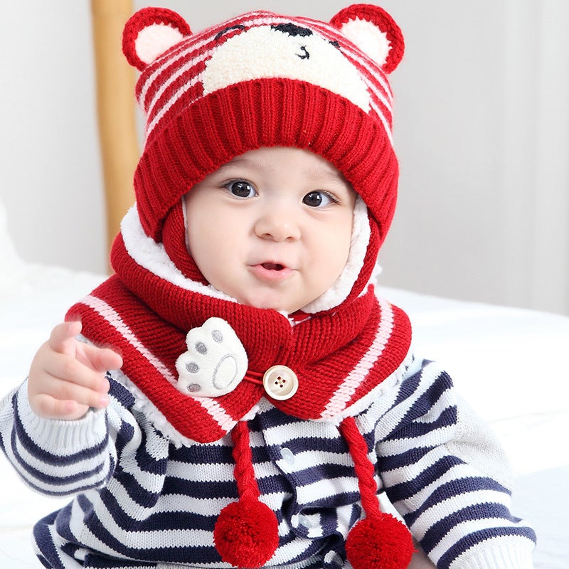 Winter Princess Mommy  Baby Bear Hat Scarf Set 5306 Blue  - Image 3
