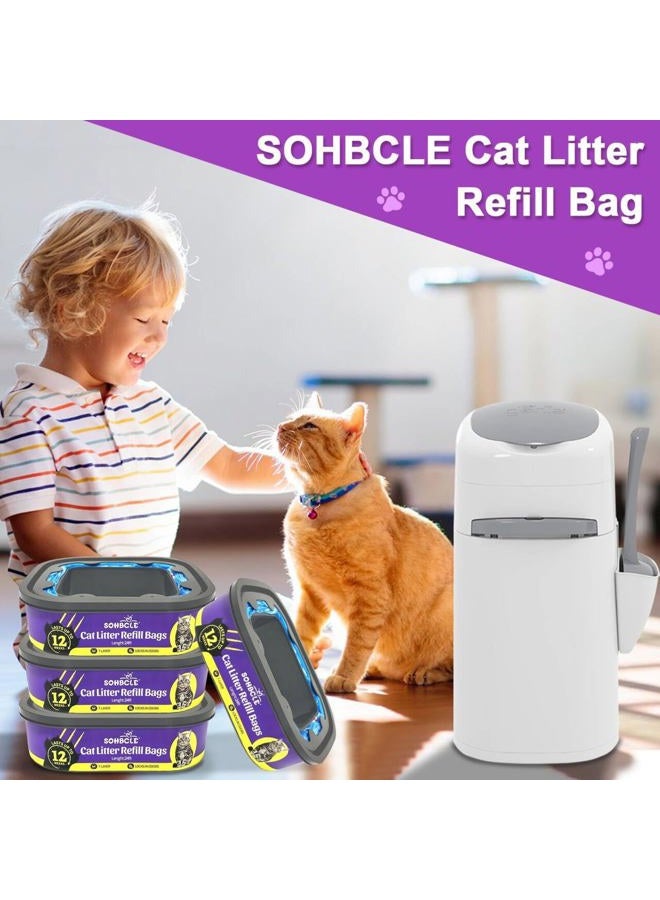 SOHBCLE Cat Litter Refill Bags| 4-Pack Cartridges Compatible with Genie Cat Litter Refills Standard,Plus and Style Pail | Superior Odor Control (NOT Compatible with XL) - Image 3