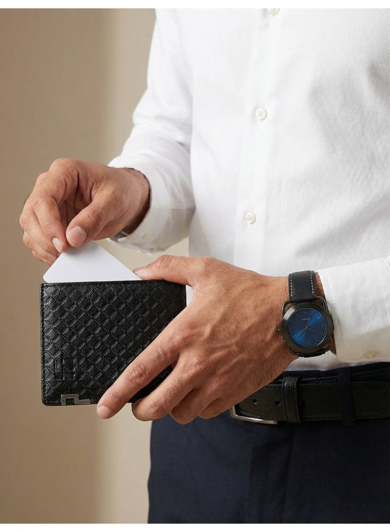 FIORICASA Men’s Premium 7-in-1 Gift Set – Belt, Wallet, Watch, Fashion Bracelets, Beaded Bracelet, Keychain & Pen - Image 4