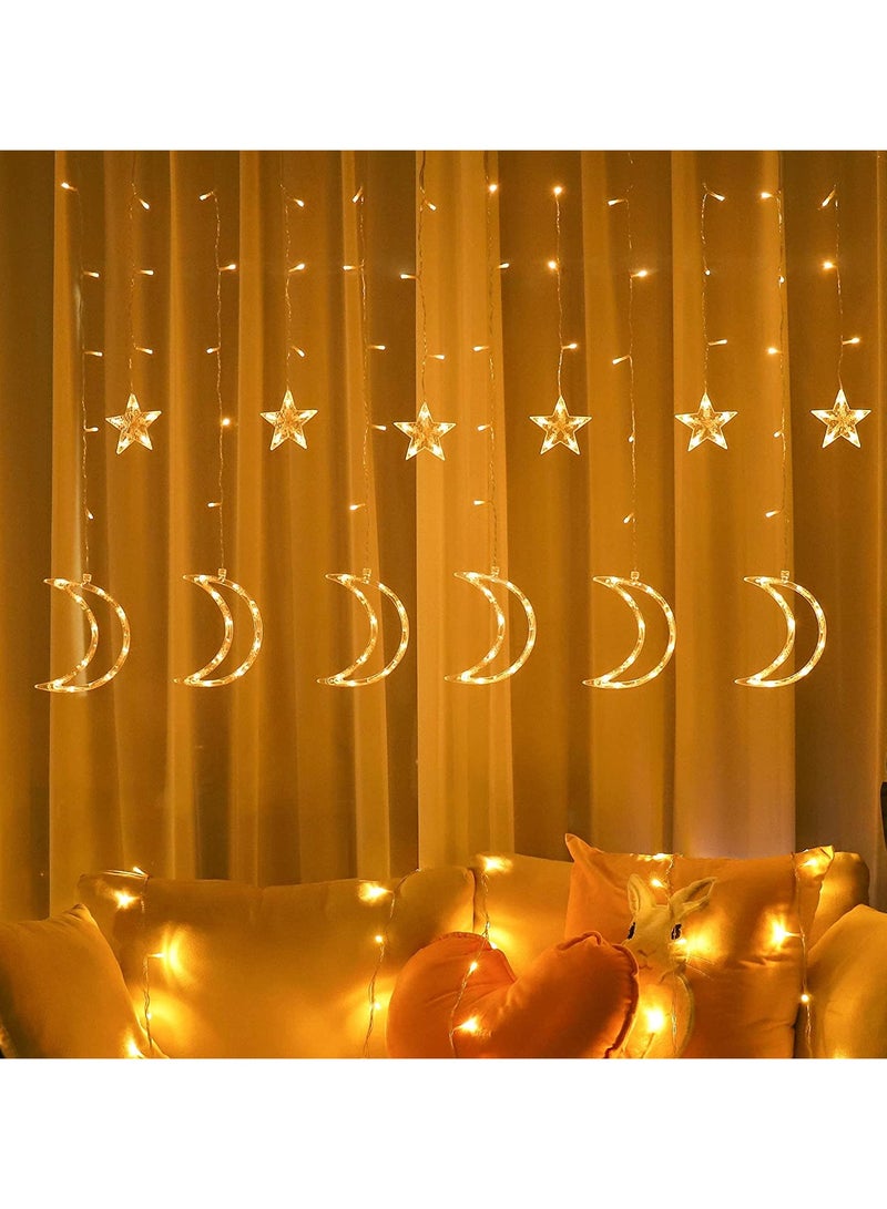 توبيز ستارة توبي الجديدة 138 LED سلسلة ضوء نجمة القمر مع 8 أوضاع إضاءة تعمل لتزيين جدار النافذة والمنزل (أبيض دافئ) - Image 3