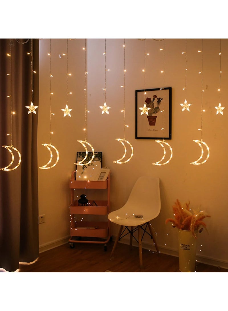 توبيز ستارة توبي الجديدة 138 LED سلسلة ضوء نجمة القمر مع 8 أوضاع إضاءة تعمل لتزيين جدار النافذة والمنزل (أبيض دافئ) - Image 5