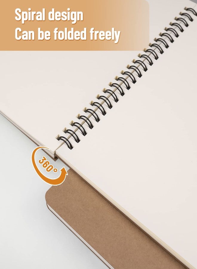 Dynta A5 Spiral Notebooks Blank Journal 10-Pack, Softcover Unlined Sketch Pad for Drawing, Writing, Note Taking Travel Memo Notepads Diary Planner , 100 Pages/ 50 Sheets,8.3 "x 5.8"(Brown) - Image 4