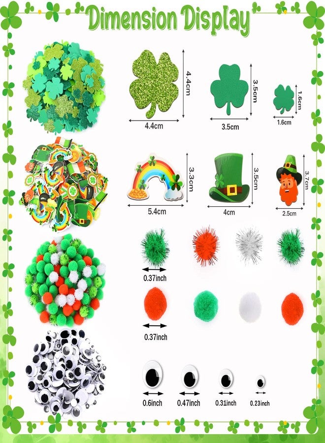 JULBEAR St. Patrick's Day Foam Stickers Crafts for Kids, 790Pcs Foam Shamrock Craft Kit with Shamrock Self-Adhesive Glitter Stickers for Saint Patricks Party Favors Classroom Activity Decorations - Image 2