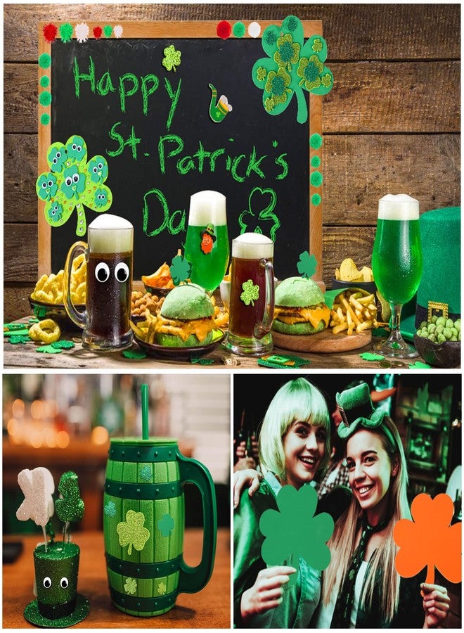 JULBEAR St. Patrick's Day Foam Stickers Crafts for Kids, 790Pcs Foam Shamrock Craft Kit with Shamrock Self-Adhesive Glitter Stickers for Saint Patricks Party Favors Classroom Activity Decorations - Image 5