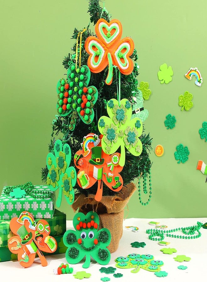 JULBEAR St. Patrick's Day Foam Stickers Crafts for Kids, 790Pcs Foam Shamrock Craft Kit with Shamrock Self-Adhesive Glitter Stickers for Saint Patricks Party Favors Classroom Activity Decorations - Image 3