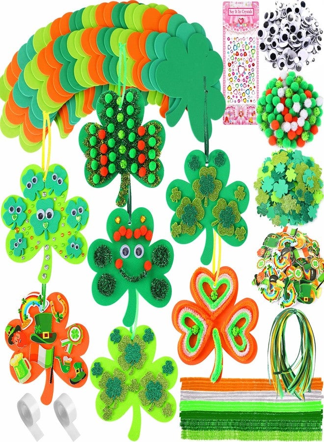 JULBEAR St. Patrick's Day Foam Stickers Crafts for Kids, 790Pcs Foam Shamrock Craft Kit with Shamrock Self-Adhesive Glitter Stickers for Saint Patricks Party Favors Classroom Activity Decorations - Image 1