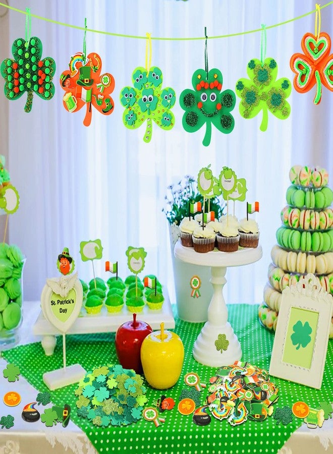 JULBEAR St. Patrick's Day Foam Stickers Crafts for Kids, 790Pcs Foam Shamrock Craft Kit with Shamrock Self-Adhesive Glitter Stickers for Saint Patricks Party Favors Classroom Activity Decorations - Image 4