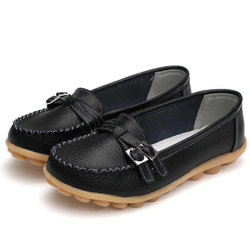 Autumn Winter Casual Flat Nurse Shoes for Women Black 