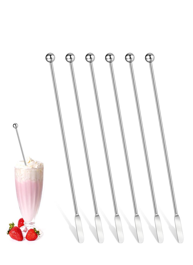 KASTWAVE Juice Paddle Drink Stirrers, 6 Pcs 7.6 inch Stainless Steel Coffee Stirrers, Small Rectangular Paddles Reusable Beverage Swizzle Stick for Party Home Office  - Image 1