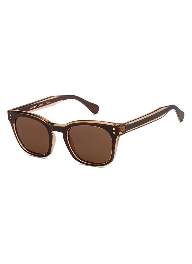 VINCENT CHASE Full Rim Square Classics Branded Latest And Stylish Sunglasses Polarized And 100% UV Protected Unisex Large VC S16745