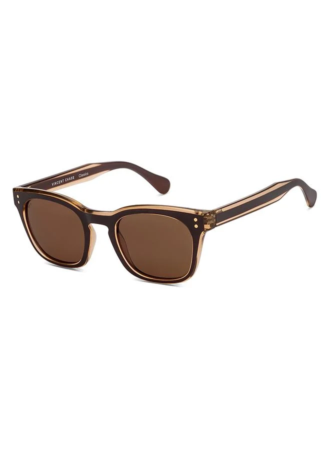فينسينت تشيس Full Rim Square Classics Branded Latest And Stylish Sunglasses Polarized And 100% UV Protected Unisex Large VC S16745