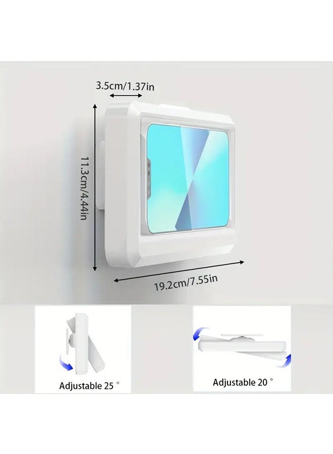 Waterproof Shower Phone Holder with 360° Rotation,Shower Phone Wall Mount Holder Bathroom Case， Adjustable Wall Mounted Phone Case with Touch Screen for Bathroom Mirror Bathtub Kitchen, Compatible with Up to 6.8" Cell Phones  - Image 4
