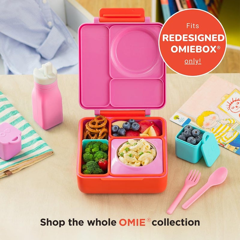 Omie OmieBox Reusable Silicone Water Bottle - 8.7 oz, Straw Top, BPA-Free & Phthalate-Free, Leak-Proof (Pink) (OmieBox Sold Separately) - Image 5