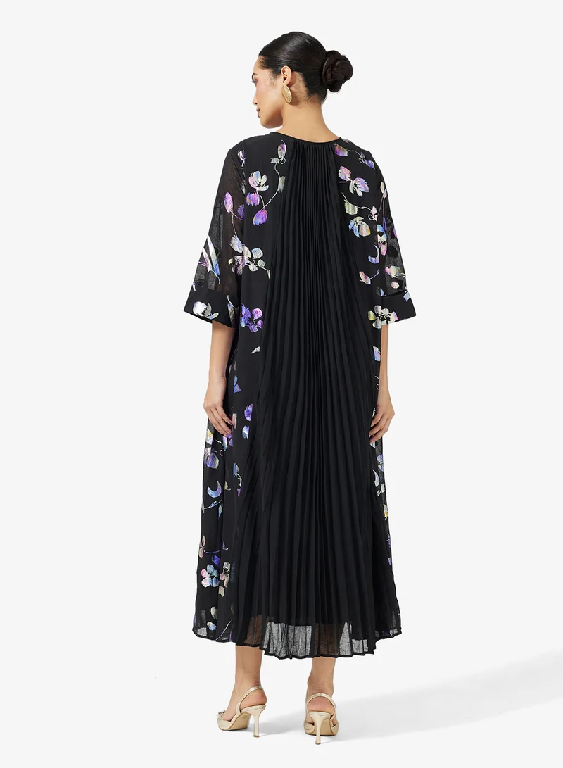 خزانة Printed Jalabiya With Pleats