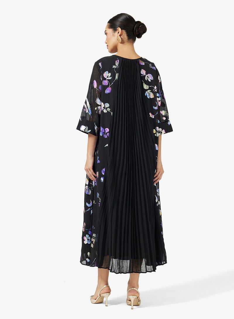 Khizana Printed Jalabiya With Pleats - Image 2