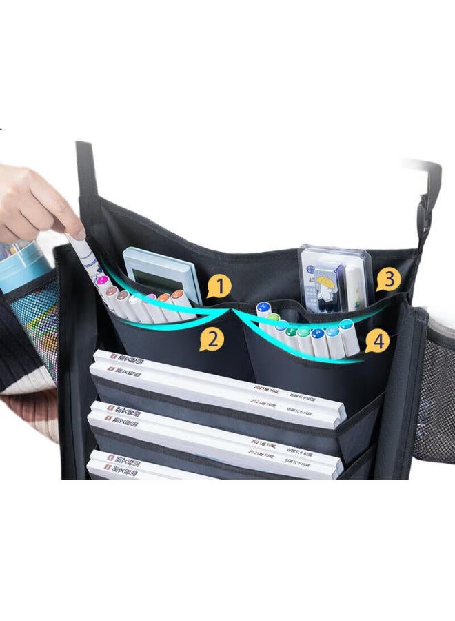 Deli Desk Book Holder, Dust-Proof Book Hanging Bag, Upgraded Cross-Storage Desk Hanging Bag, Book Bag, Student Book Storage Organizer, Black New Year'S Gift - Image 2