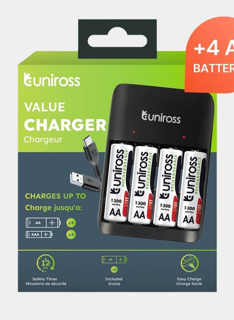 يونيروس Uniross Value Battery Charger Aa Aaa