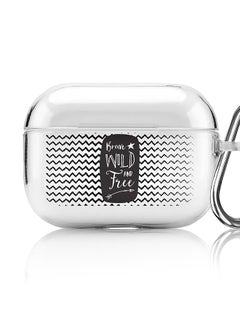 Classic Clear printed Case for Apple AirPods Pro 2nd Generation Thin Transparent Cover [Designed for Apple AirPods Pro 2nd Generation] - Brave, wild and free