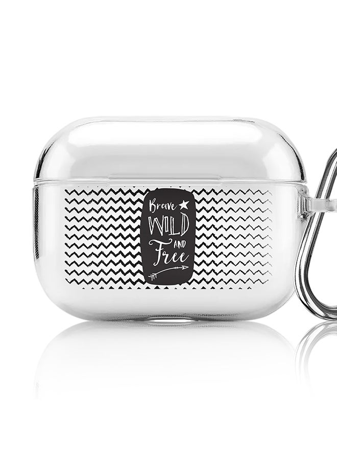 Stylizedd - Classic Clear printed Case for Apple AirPods Pro 2nd Generation Thin Transparent Cover [Designed for Apple AirPods Pro 2nd Generation] - Brave, wild and free - Image 1