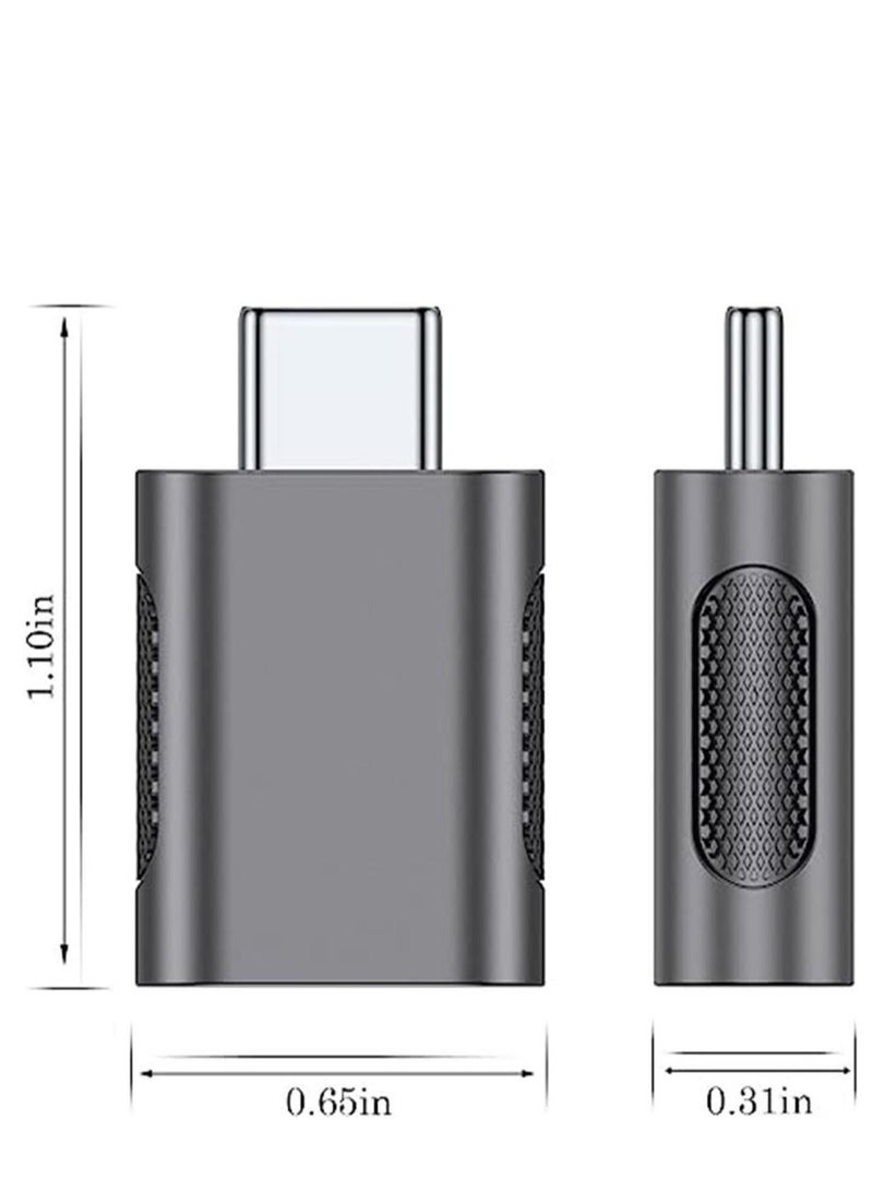 (4-pack) USB Type-C male to USB A female, USB Converter for MacBook Pro/Air, iPad, iMac and more Type C devices - Space Gray  - Image 4