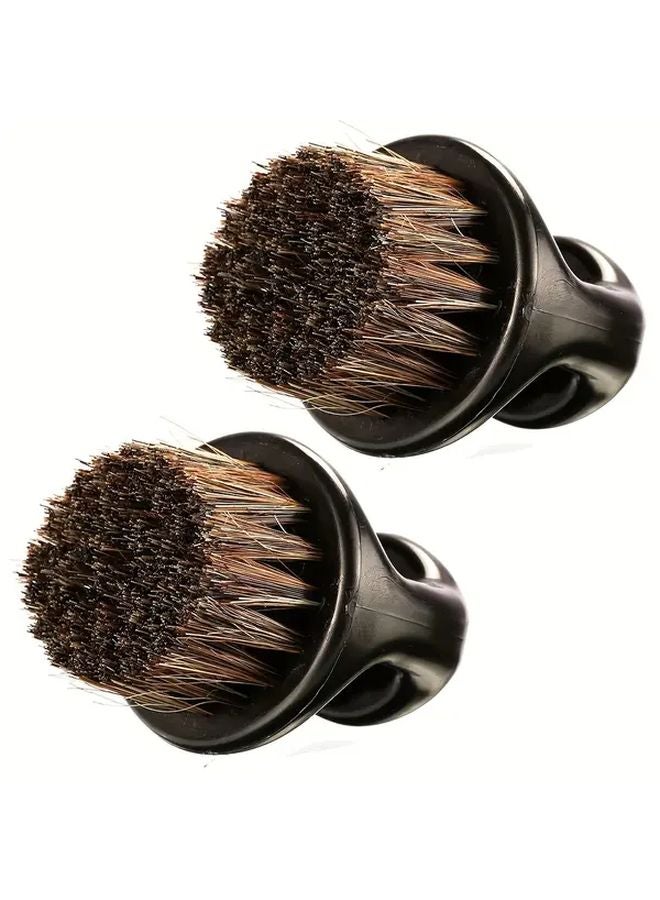 Black Mens Beard Brush Professional Barbering Grooming Tool Neck Face Duster - Image 4