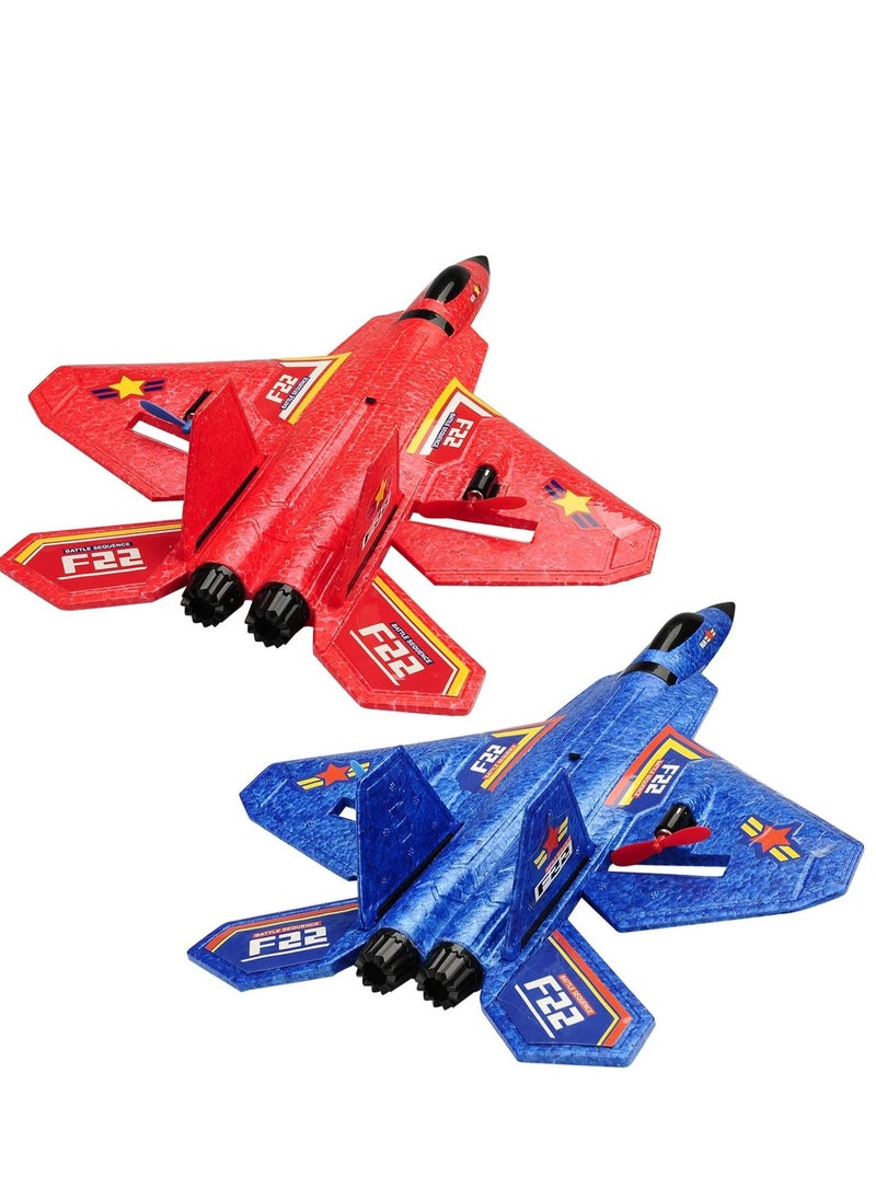 RTF F-22 Raptor Remote Control Airplane, 6-Axis Gyro 2.4GHz with Light Bar Jet Fighter Toy for Kids and Beginners (Red)  - Image 5