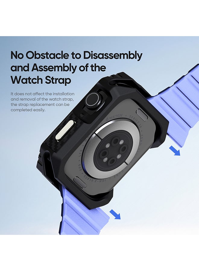 O Ozone 2 Pack Case Compatible with Apple Watch Series 10 42mm , Shockproof Ultra-Thin Hard PC Bumper Case All-Around Edge Protective Cover Frame for iWatch Accessories 42mm - Black & Green - Image 5