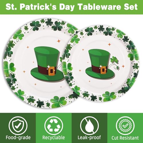 LOOWVY 175PCS St Patricks Day Plates and Napkins Set-St Patricks Day Party Supplies for St Patricks Day Decorations - Image 3